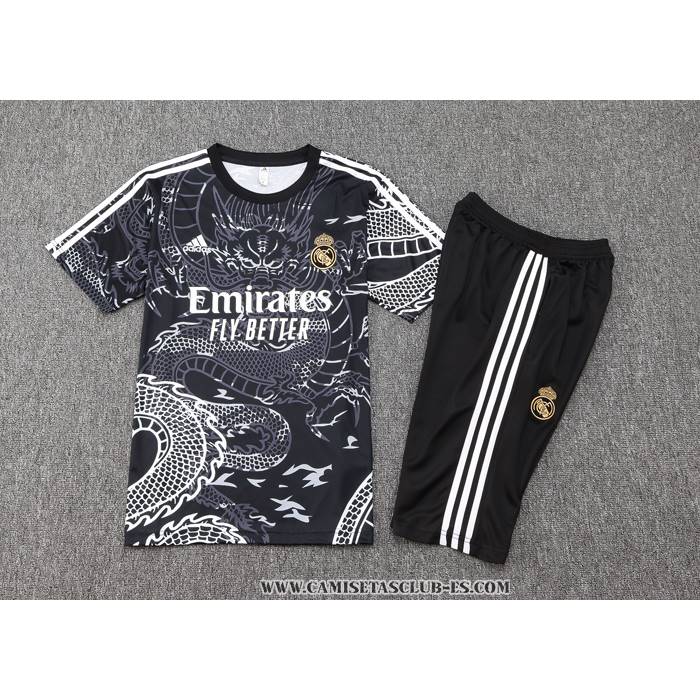 Chandal del Real Madrid Dragon 24-25 Manga Corta Negro - Pantalon Corto